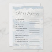 クラウド9上で新郎はゲームカードを言った 招待状 (正面)