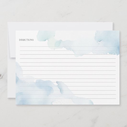 クラウド9上のブルーブライダルシャワー用レシピカード 招待状 (裏面)