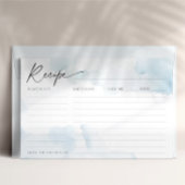 クラウド9上のブルーブライダルシャワー用レシピカード 招待状