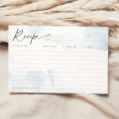 クラウド9上のブルーブライダルシャワー用レシピカード 招待状