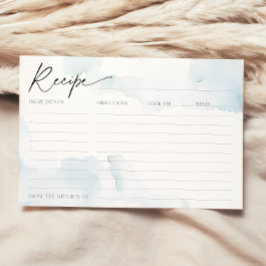 クラウド9上のブルーブライダルシャワー用レシピカード 招待状