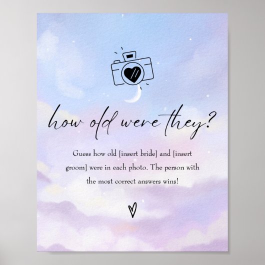 クラウド9彼らは何歳だったブライダルシャワーゲームサイン ポスター (正面)