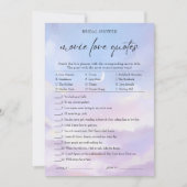 クラウド9映画ラブ引用文ブライダルシャワーゲームカード 招待状 (正面)