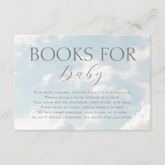 クラウド9本ベビースカイ赤ちゃんシャワー エンクロージャーカード (正面)