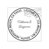 クラウド9結婚のブライダル名ラウンド差出人住所 ラバースタンプ (インプリント)