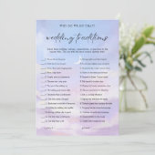 クラウド9結婚の伝統ブライダルシャワーゲームカード 招待状 (スタンド正面)