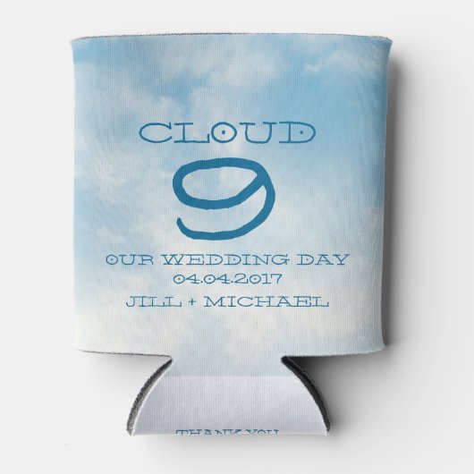 クラウド9結婚式の日の好意 缶クーラー (正面)