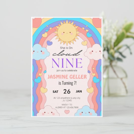 クラウド9誕生日への招待 招待状 (スタンド正面)