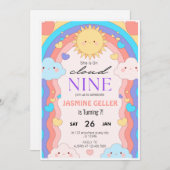 クラウド9誕生日への招待 招待状 (正面/裏面)