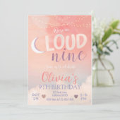 クラウド9誕生日招待状9番目の誕生日招待状 招待状 (スタンド正面)