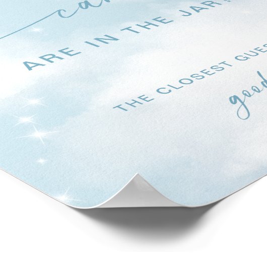 クラウド9赤ちゃんシャワーいくつキャンディゲーム ポスター (角)