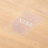 クラウド9金ゴールドスターズピンクガール赤ちゃんシャワー アクリル招待状 (レイダウン)