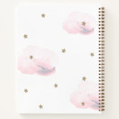 クラウド9金ゴールドスターズピンクギールベビーシャワーゲストブック ノートブック (裏面)