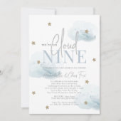 クラウド9金ゴールドスターズボーイベビーシャワーbyメール 招待状 (正面)