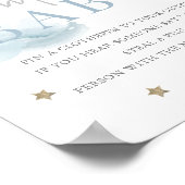 クラウド9金ゴールドスターブルーベビーシャワーベビーと言わない ポスター (角)