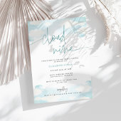 クラウド9青と白のブライダルシャワーへの招待 招待状