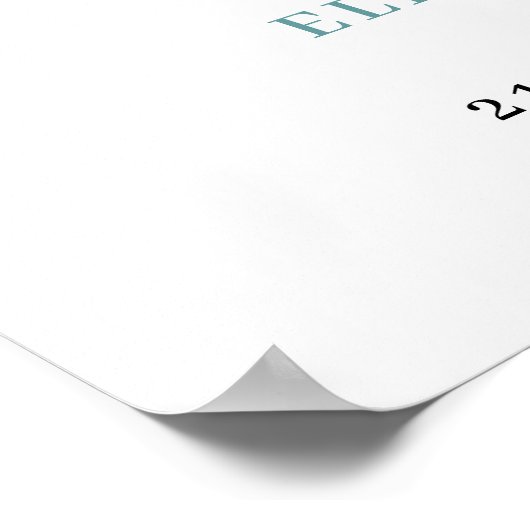 クラウド9青と白のブライダルシャワーへようこそ ポスター (角)