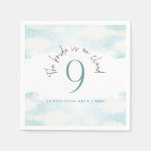 クラウド9青と白のブライダルシャワー夢 スタンダードカクテルナプキン (正面)