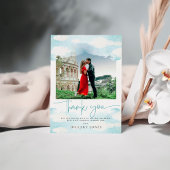 クラウド9青と白のブライダルショウサンキューカード 招待状