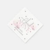 クラウド9 ゴールド スター ピンク ウォーターカラー ブライダル シャワー スタンダードカクテルナプキン (角)