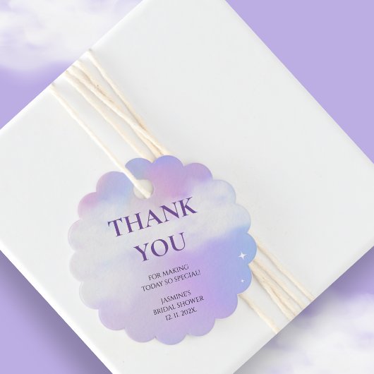 クラウド9 パステル グラデーション ブライダルシャワーありがとう フェイバータグ