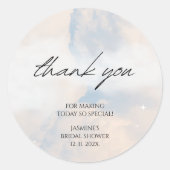 クラウド9 パステル グラデーション ブライダルシャワーありがとう ラウンドシール (正面)