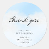 クラウド9 パステル グラデーション ブライダルシャワー ありがとう ラウンドシール (正面)