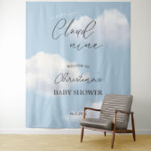 クラウド9 ブルーボーイベイビーシャワーのウェルカムサイン タペストリー (インサイチュ)