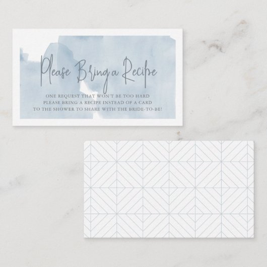 クラウド9 青空 ブライダルシャワー レシピリクエスト エンクロージャーカード (正面/裏面)