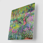 クラウド・モネ:ザアイリスガーデンアットジバニー スクエア壁時計 (傾斜)