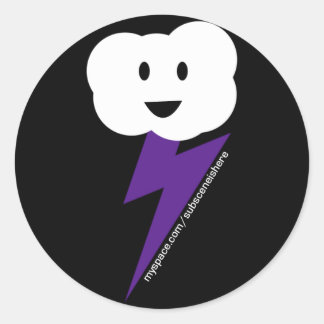 クラウド&稲妻ステッカー！ ラウンドシール