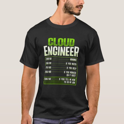 クラウドDevOpsエンジニアのためのシステム管理者兼開発者 Tシャツ (正面)