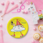 クラウドIPhone文字ハッピーバースデー紙プレート ペーパープレート (パーティー)