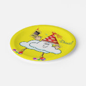 クラウドIPhone文字ハッピーバースデー紙プレート ペーパープレート (アングル)