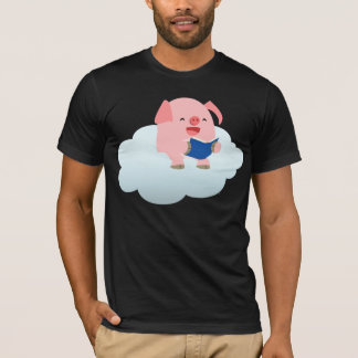 クラウドTシャツの可愛い漫画ピグリーダー Tシャツ