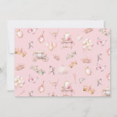 クラウンかわいらしプリンセスガール誕生日サンキューカード 招待状 (裏面)