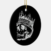 クラウンが付いたスケルトンヘッド セラミックオーナメント (右)