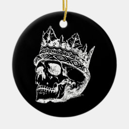 クラウンが付いたスケルトンヘッド セラミックオーナメント