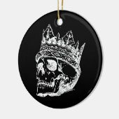 クラウンが付いたスケルトンヘッド セラミックオーナメント (左)