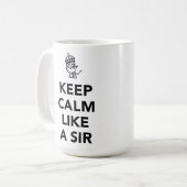 クラウンでKeep Calm Like A Sir コーヒーマグカップ (正面左)