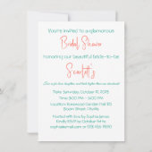 クラウンとハイヒール – グラマラスなピンク&ミントテーマ 招待状 (裏面)