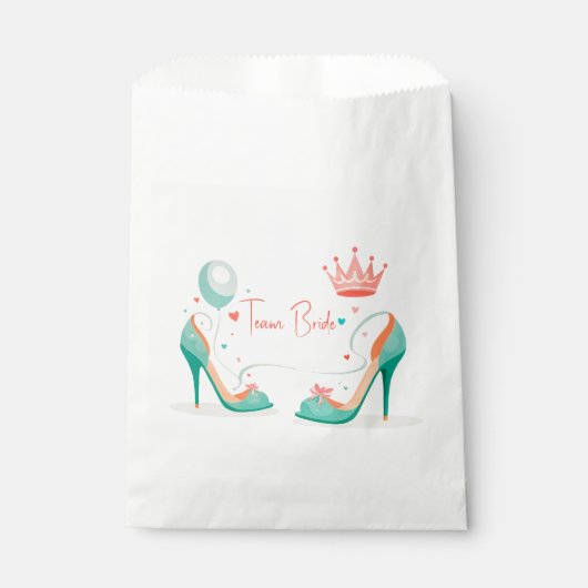 クラウンとハイヒール - ゴージャスなピンク＆ミントのテーマ フェイバーバッグ (正面)