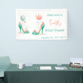 クラウンとハイヒール - ゴージャスなピンク＆ミントのテーマ 横断幕 (トレードショー)