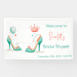 クラウンとハイヒール - ゴージャスなピンク＆ミントのテーマ 横断幕
