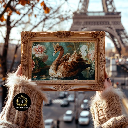 クラウンとピンクの花模様の切り離しブロンズ 薄葉紙