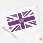 クラウンとユニオンジャックフラグ長方形シール 長方形シール (封筒)