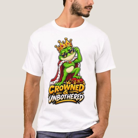 クラウンと無頓着 - 楽しいカエル王 Tシャツ (正面)