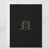 クラウンと結婚フォレージの黒金ゴールドの白 招待状 (裏面)