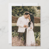 クラウンと結婚フォレージの黒金ゴールドの白 招待状 (裏面)