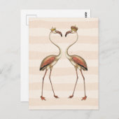 クラウンにピンクのフラミンゴ ポストカード (正面/裏面)